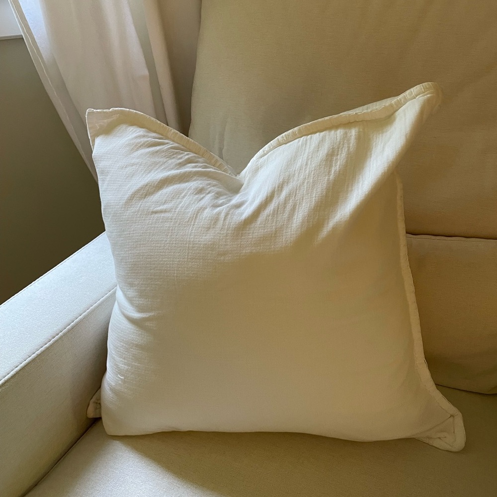 Pottery Barn cotton throw pillow white